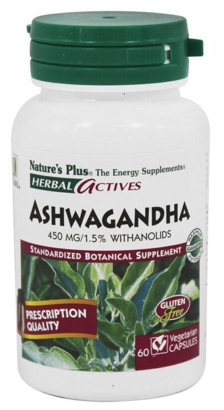 De ervas Ativos Ashwagandha 450 mg. - Cápsulas vegetarianas 60 Natures Plus