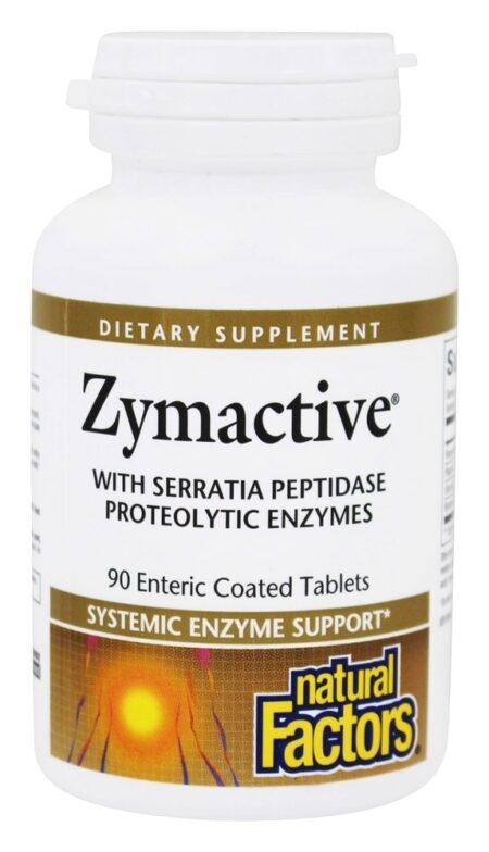 Zymactive Com Enzimas Proteolíticas de Serratia Peptidase - 90 Tablets Natural Factors