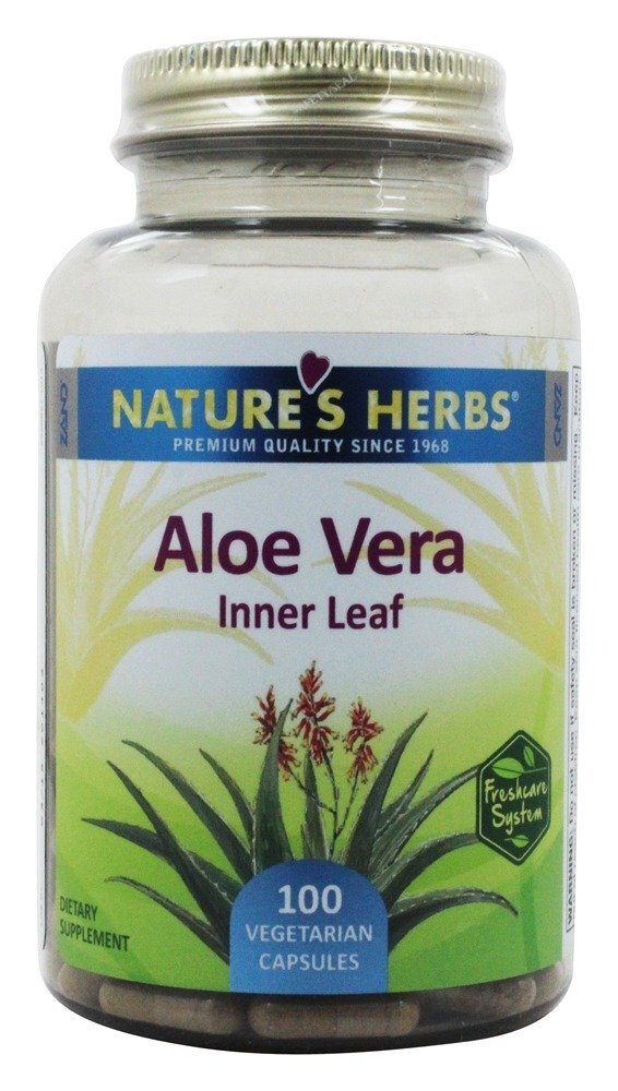 Folha interna de aloe vera - Cápsulas 100 Nature's Herbs