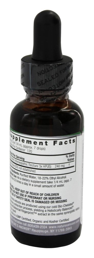 Álcool orgânico de raiz de lobélia - 1 oz. Nature's Answer - Imagem 3