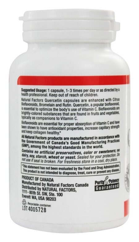 Complexo Bioflavonóide da Quercetina - Cápsulas 90 Natural Factors - Image 3