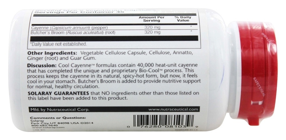 Cool Cayenne com vassoura de açougueiro - Cápsulas 90 Solaray - Imagem 3