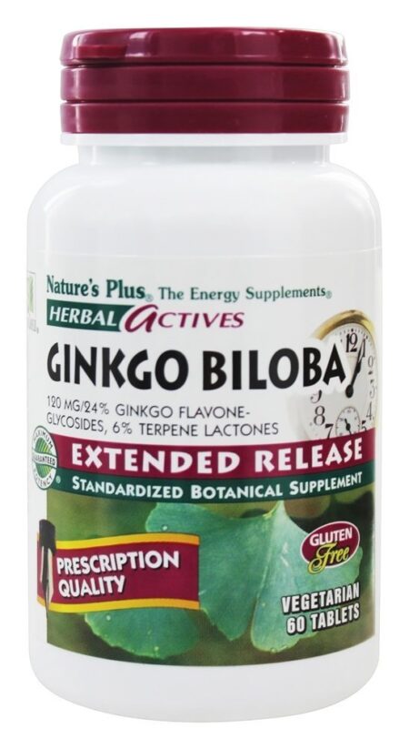 De ervas Ativos Alargado Liberar Ginkgo Biloba 120 mg. - 60 Tablets Natures Plus