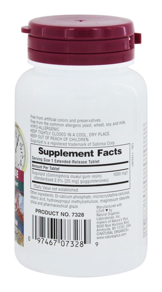 Herbal Actives Gugulipid de liberação estendida 1000 mg. - 30 Tablets Natures Plus - Imagem 2