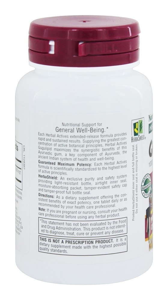 Herbal Actives Gugulipid de liberação estendida 1000 mg. - 30 Tablets Natures Plus - Imagem 3