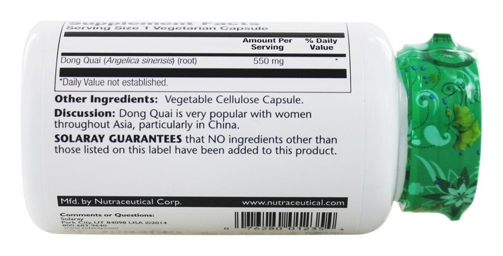 Dong Quai 550 mg. - Cápsulas 100 Solaray - Imagem 2