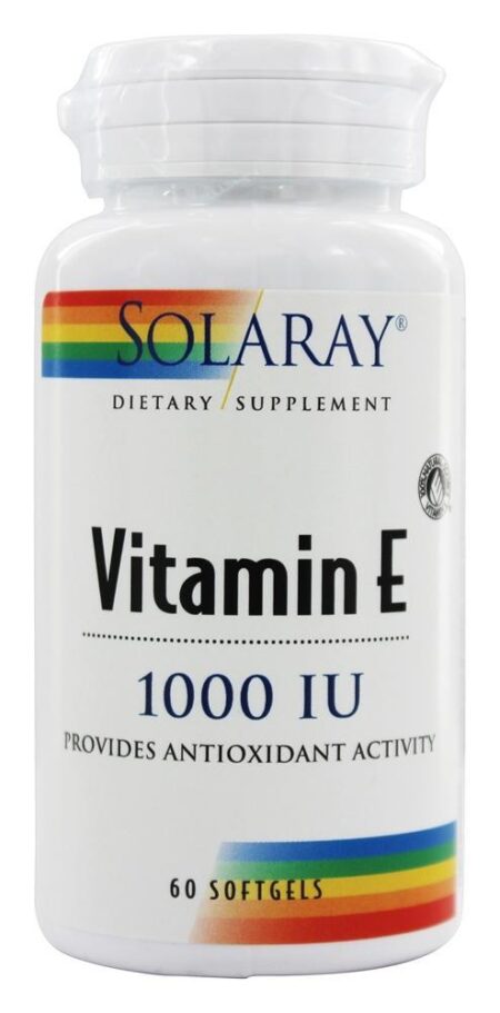 Vitamina E 1000 UI - 60 Softgels anteriormente E D- Alpha Tocoferol Solaray