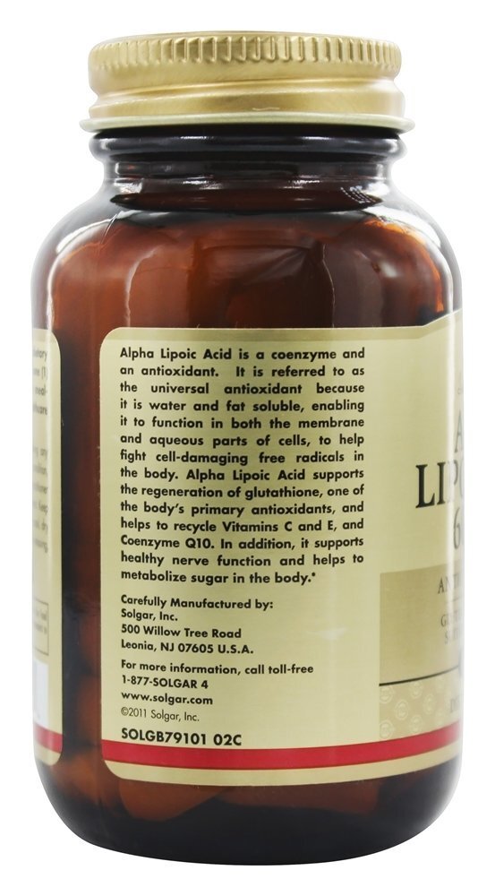 Ácido Alpha-Lipóico 600 mg. - 50 Tablets Solgar - Imagem 4