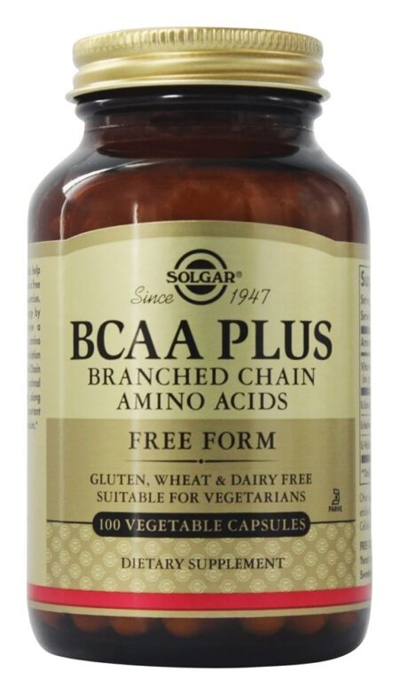 BCAA Plus (Aminos de Cadeia Ramificada) - Cápsulas vegetarianas 100 Solgar