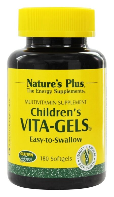 Gelatina Vita-Gels para Crianças Laranja - 180 Softgels Natures Plus