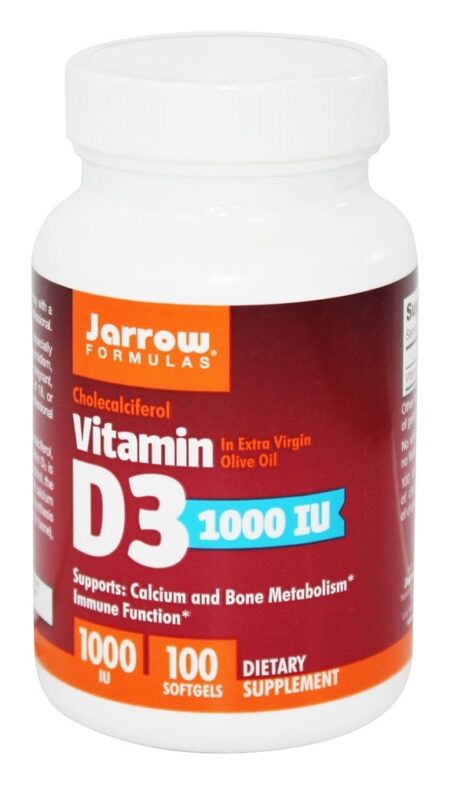 Colecalciferol Vitamina D3 1000 UI - 100 Softgels Jarrow Formulas