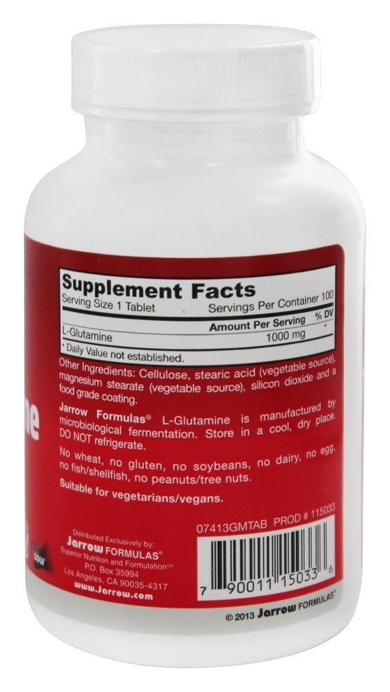 L-Glutamina 1000 mg. - 100 Tablets Jarrow Formulas - Imagem 2