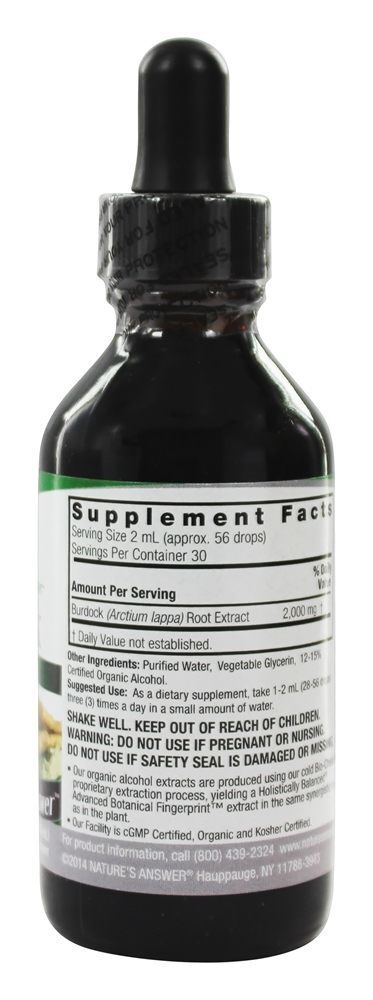 Álcool orgânico de raiz de bardana - 2 fl. oz. Nature's Answer - Imagem 2