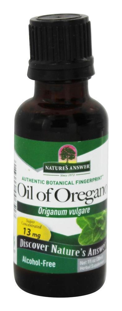 Óleo de folha de orégano sem álcool - 1 fl. oz. Nature's Answer