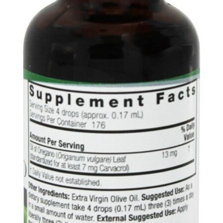 Óleo de folha de orégano sem álcool - 1 fl. oz. Nature's Answer - Imagem 2