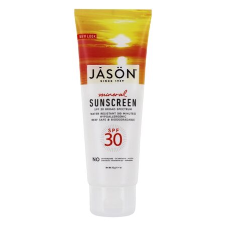 Protetor solar mineral resistente à água 30 SPF - 4 fl. oz. JASON Natural Products