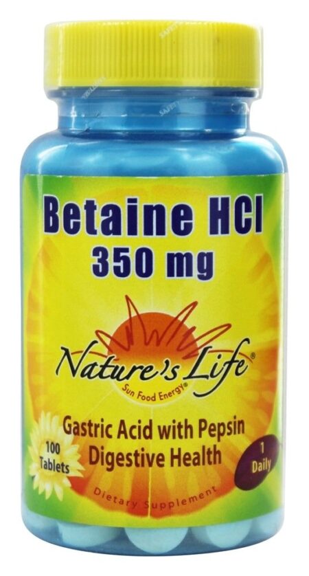 HCL de betaína 350 mg. - 100 Tablets Nature's Life