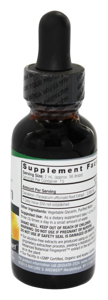 Raiz de dente de leão sem álcool - 1 fl. oz. Nature's Answer - Imagem 2