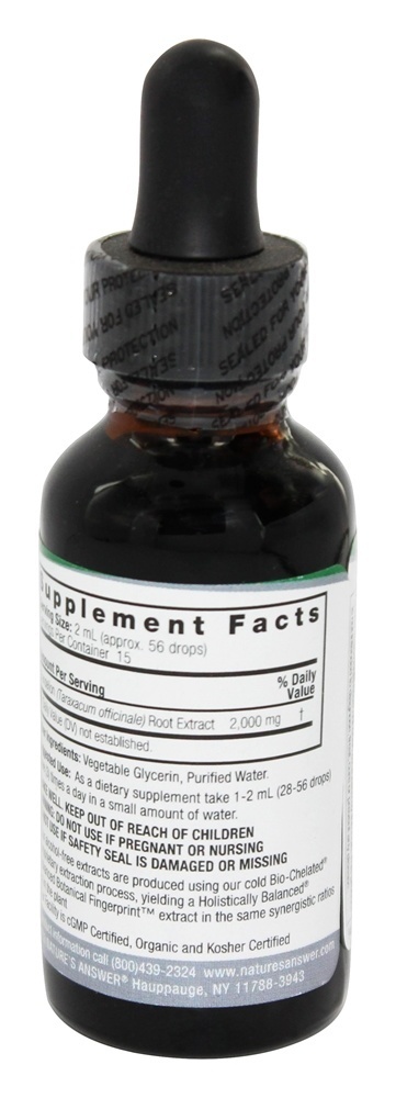 Raiz de dente de leão sem álcool - 1 fl. oz. Nature's Answer - Imagem 3