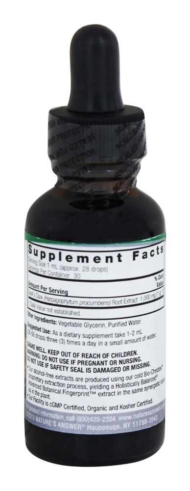 Garra do Diabo Raiz Sem Álcool - 1 fl. oz. Nature's Answer - Imagem 2