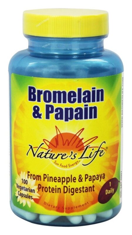 Bromelaína & Papaína - Cápsulas vegetarianas 100 Nature's Life