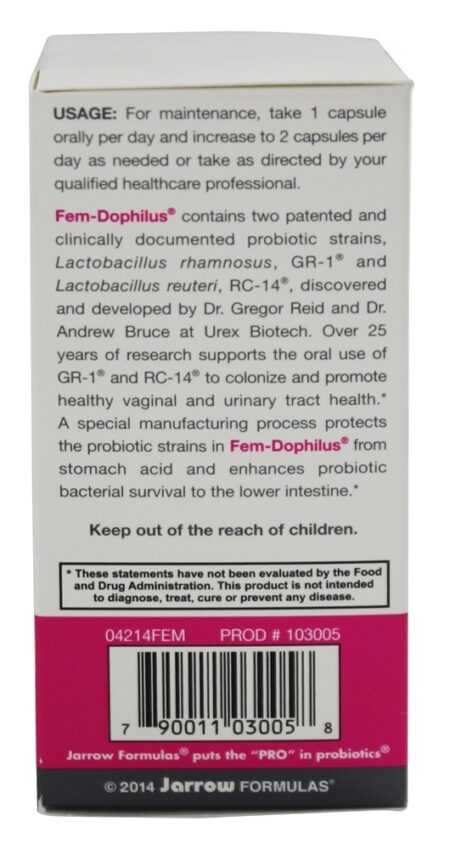 Fem Dophilus para Mulheres - Cápsulas 30 Jarrow Formulas - Image 3