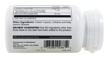 L-Lisina & Beta Glucano 1000 mg. - Cápsulas 60 Solaray - Image 2