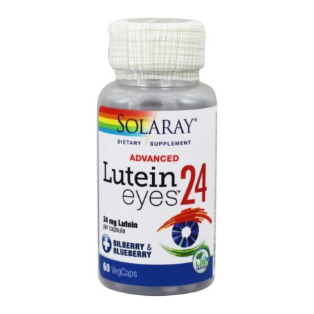 Olhos avançados de luteína 24 Mirtilo e mirtilo 24 mg. - 60 Cápsula (s) vegetal (s) Solaray