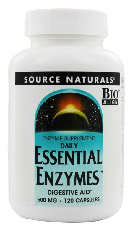 Daily Essential Enzymes Para Auxílio Digestivo 500 mg. - Cápsulas 120 Source Naturals