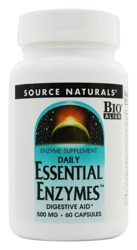 Daily Essential Enzymes Para Auxílio Digestivo 500 mg. - Cápsulas 60 Source Naturals