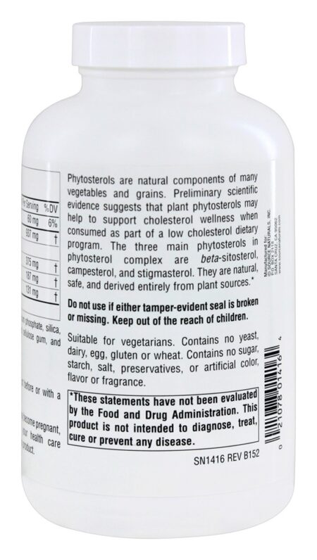 Força Mega Beta Sitosterol 375 mg. - 120 Tablets Source Naturals - Image 3