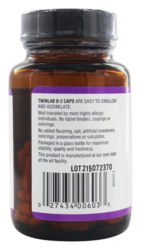 B2 Caps Cristalino Pure 100 mg. - Cápsulas 100 Twinlab - Image 3