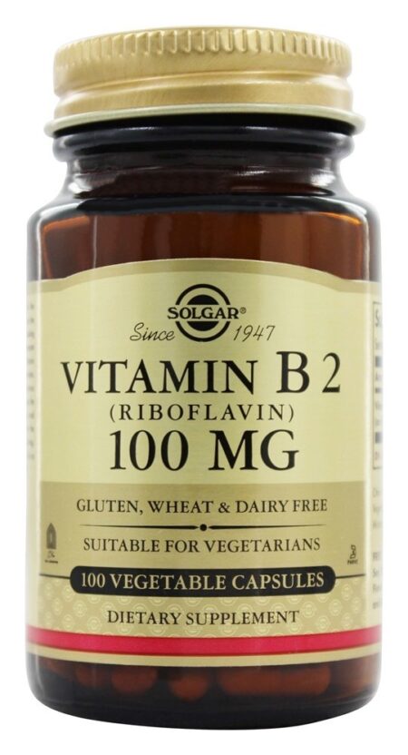 Vitamina B2 (Riboflavina) 100 mg. - Cápsulas vegetarianas 100 Solgar