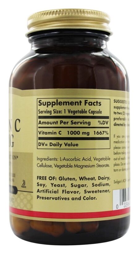 Vitamina C 1000 mg. - Cápsulas vegetarianas 100 Solgar - Image 2