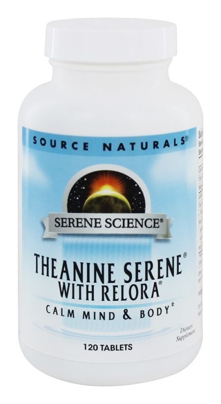 Teanina Serena com Relora - 120 comprimidos 120 contêm casca de magnólia Source Naturals