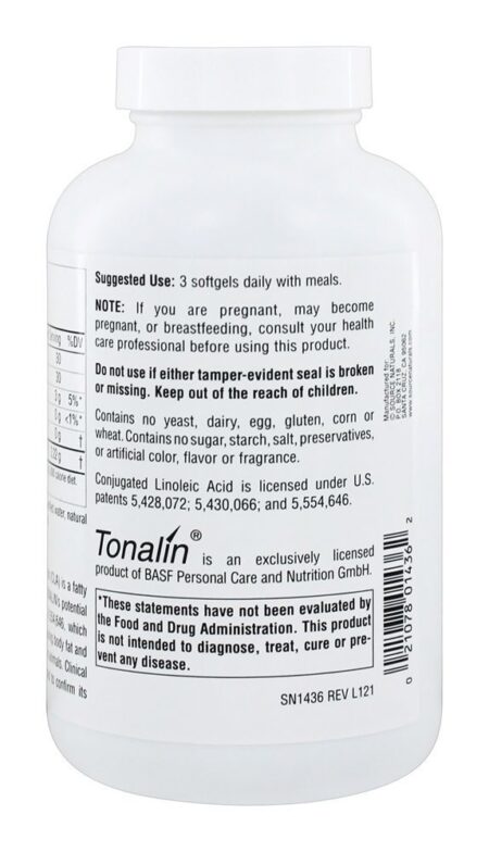 Tonalina 1000 CLA - 120 Softgels Source Naturals - Image 3