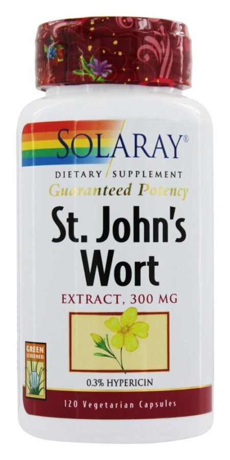 Potência Garantida Extrato de Wort de São João 300 mg. - Cápsulas vegetarianas 120 Solaray