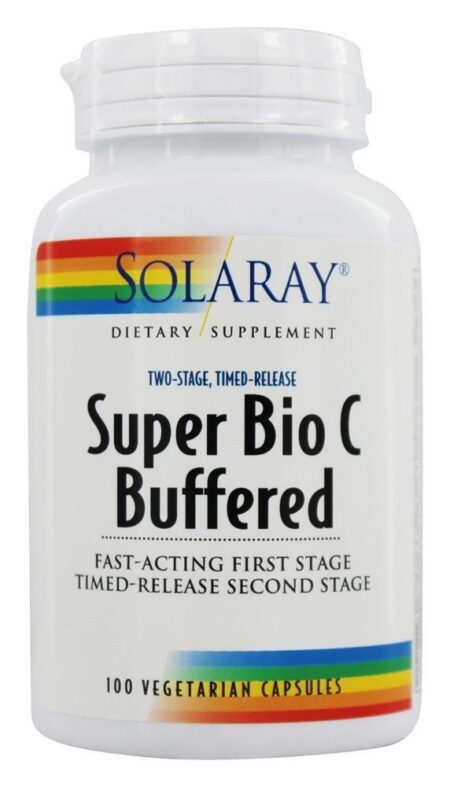 Super Bio C Buffered de dois estágios de liberação temporizada - Cápsulas vegetarianas 100 Solaray