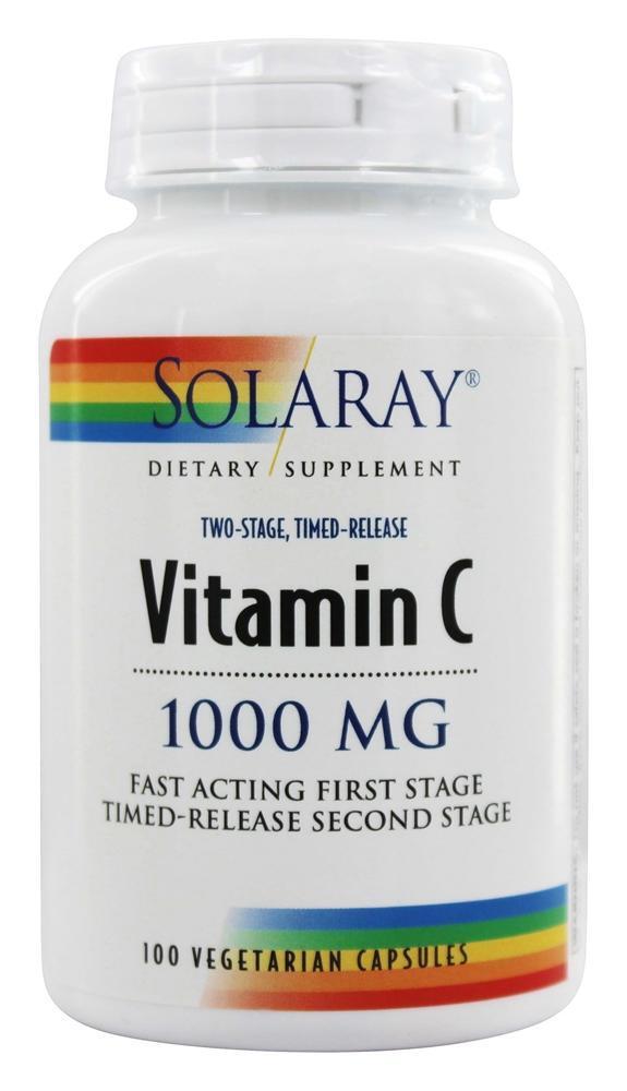 Liberação programada de dois estágios de vitamina C 1000 mg. - Cápsulas vegetarianas 100 Solaray