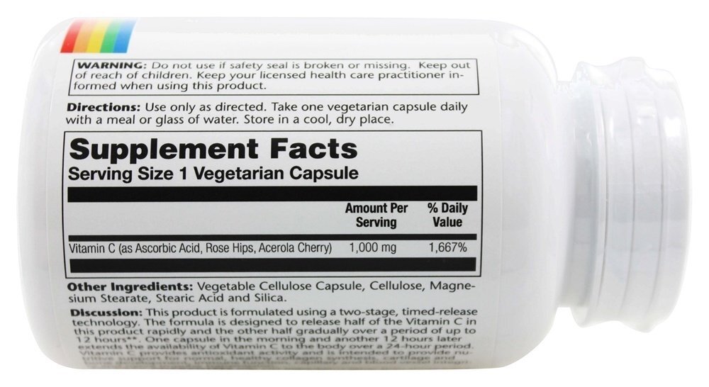 Liberação programada de dois estágios de vitamina C 1000 mg. - Cápsulas vegetarianas 100 Solaray - Imagem 2