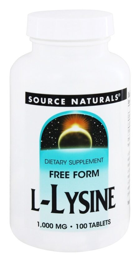 L-Lisina Forma Livre 1000 mg. - 100 Tablets Source Naturals