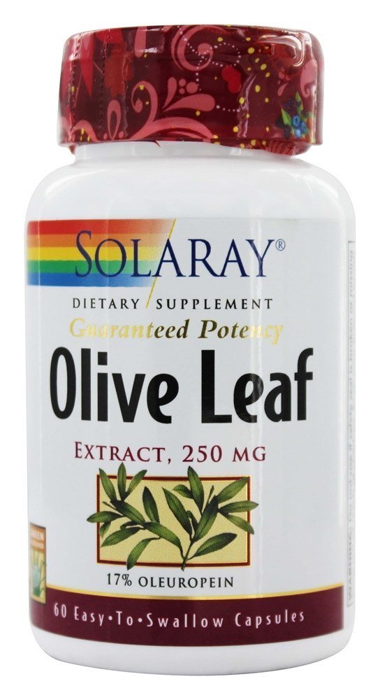 Extrato de folha de oliva com vigor garantido 250 mg. - Cápsulas 60 Solaray