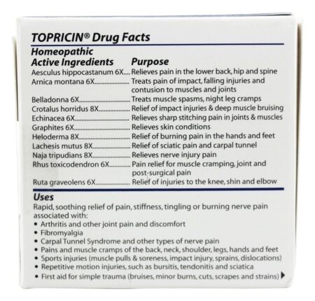 Topricin Anti-Inflamatório Alívio da Dor e Creme Curativo - 4 oz. Topical BioMedics - Image 2