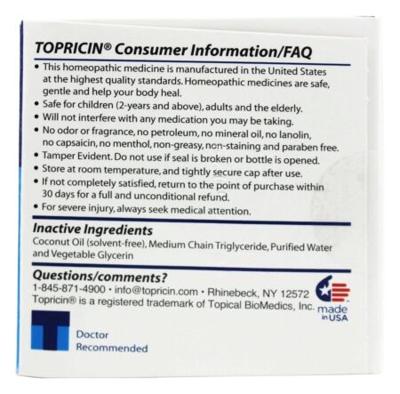 Topricin Anti-Inflamatório Alívio da Dor e Creme Curativo - 4 oz. Topical BioMedics - Image 4