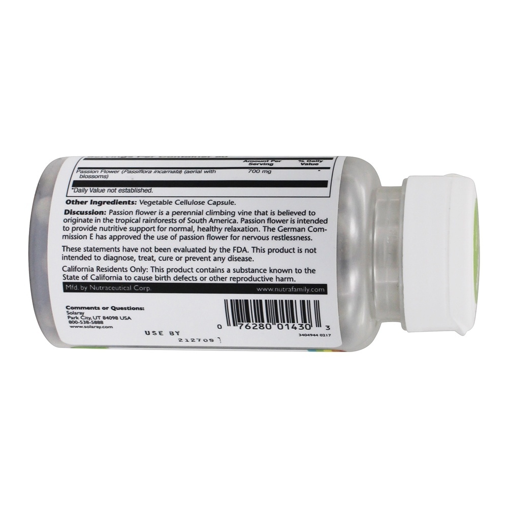 Flor da paixão 350 mg. - Cápsulas 100 Solaray - Imagem 3