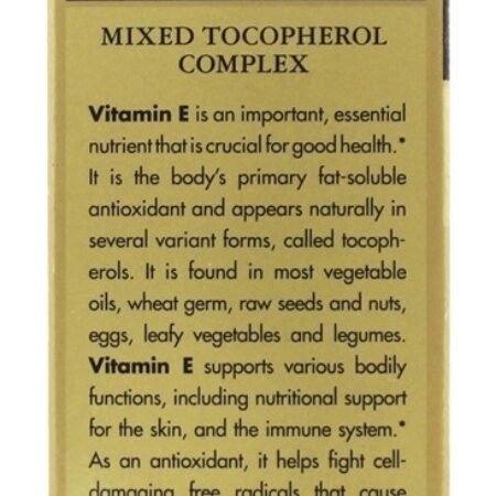 Vitamina E Líquida Mistura Complexa de Tocoferol com Óleo de Germe de Trigo - 2 fl. oz. Solgar - Imagem 3
