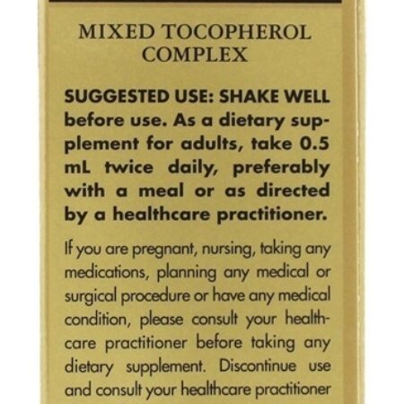 Vitamina E Líquida Mistura Complexa de Tocoferol com Óleo de Germe de Trigo - 2 fl. oz. Solgar - Imagem 4