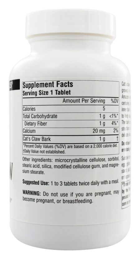 Casca da Garra do Gato 1000 mg. - 120 Tablets Source Naturals - Image 2