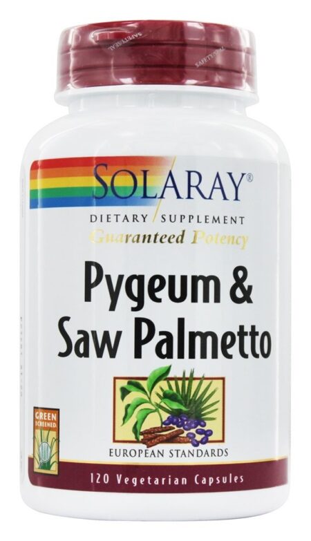 Potência Garantida Pygeum & Saw Palmetto - Cápsulas vegetarianas 120 Solaray