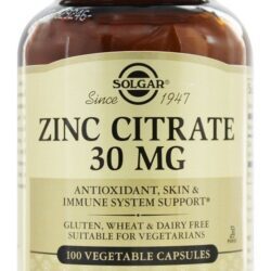 Citrato de Zinco 30 mg. - Cápsulas vegetarianas 100 Solgar